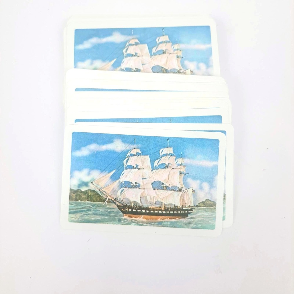 Vintage Nautical Tall Ship Clipper Playing Cards Deck Maritime Sailing Sea Theme